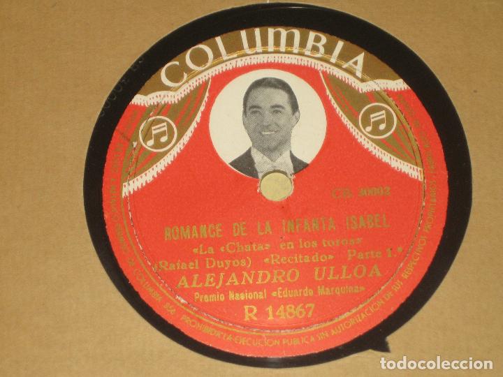 Discos de pizarra: ALEJANDRO ULLOA - ROMANCE DE LA INFANTA ISABEL - - Foto 1