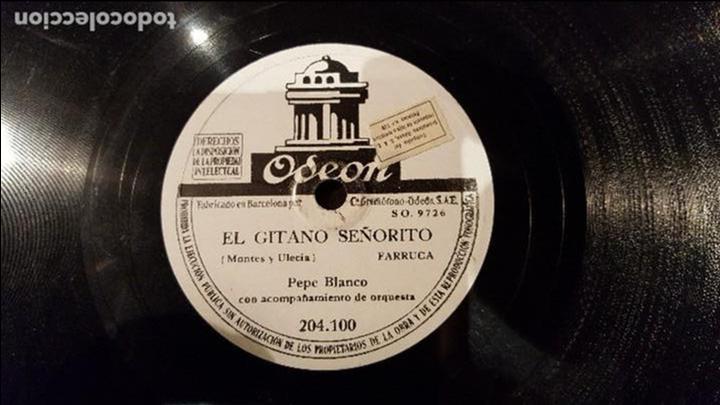Discos de pizarra: DISCO 78 RPM - PEPE BLANCO - FARRUCA - EL GITANO SE&Ntilde;ORITO - PIZARRA - Foto 1