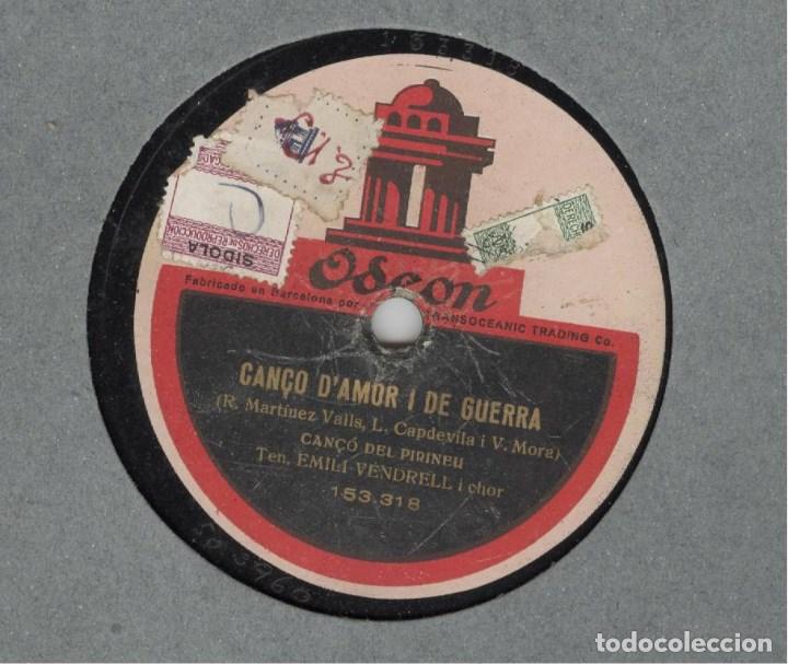 Discos de pizarra: emili vendrell. can&ccedil;o damor i de guerra. odeon disco pizarra - Foto 1