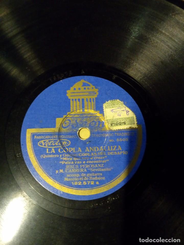 Discos de pizarra: disco pizarra ODEON. LA COPLA ANDALUZA , coplas del desafio - Foto 2
