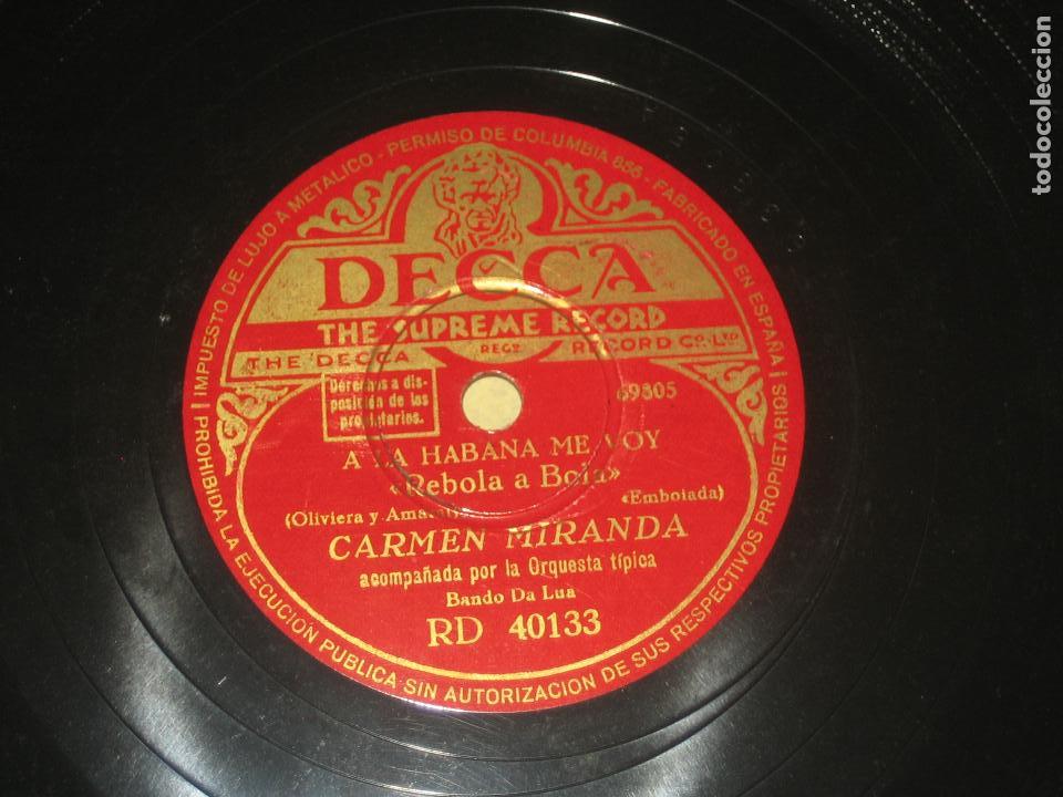 Discos de pizarra: CARMEN MIRANDA - DEBOLA A BOLA .. - Foto 1