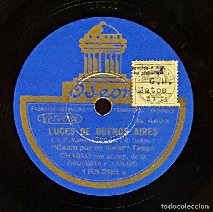 Discos de pizarra: Disco de pizarra ODEON de CHARLO y Orq.F.Canaro - Foto 4