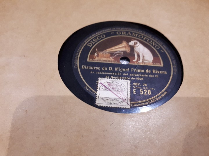 Discos de pizarra: Miguel Primo de Rivera disco de pizarra - Foto 1