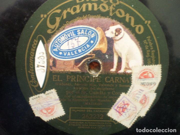 Discos de pizarra: DISCO PIZARRA. SR. GANDIA. EL PRINCIPE CARNAVAL. ORQUESTA GRAMOFONO. EL PRINCIPE CARNAVAL.