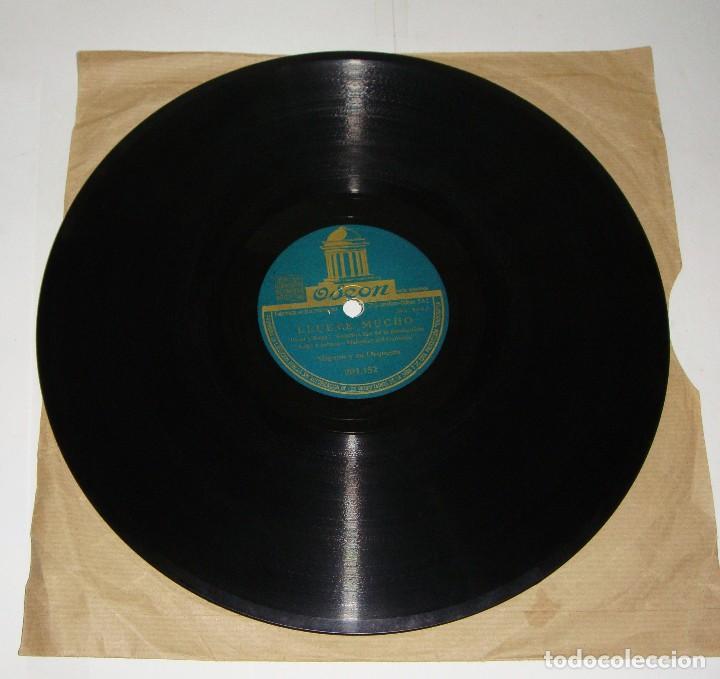 Discos de pizarra: Disco de Pizarra. Mignon y su Orquesta. LLUEVE MUCHO. RAPSODIA EN BUGUI. - Foto 1