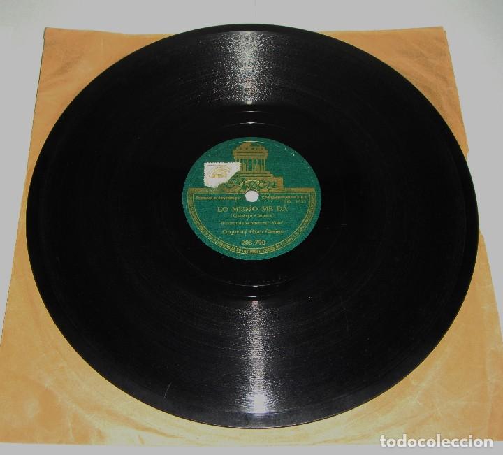 Discos de pizarra: Disco de Pizarra. Mignon y su Orquesta. LLUEVE MUCHO. RAPSODIA EN BUGUI. - Foto 2