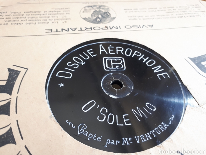 Discos de pizarra: O SOLE MIO M. VENTURA disco de pizarra aerophone - Foto 2