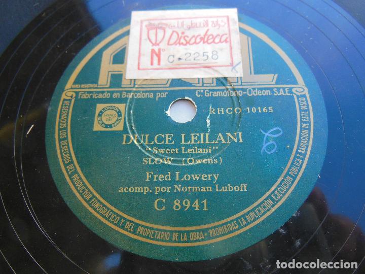 Discos de pizarra: FRED LOWERY : Dancing Tambourine; Dulce Lailani. - Foto 1