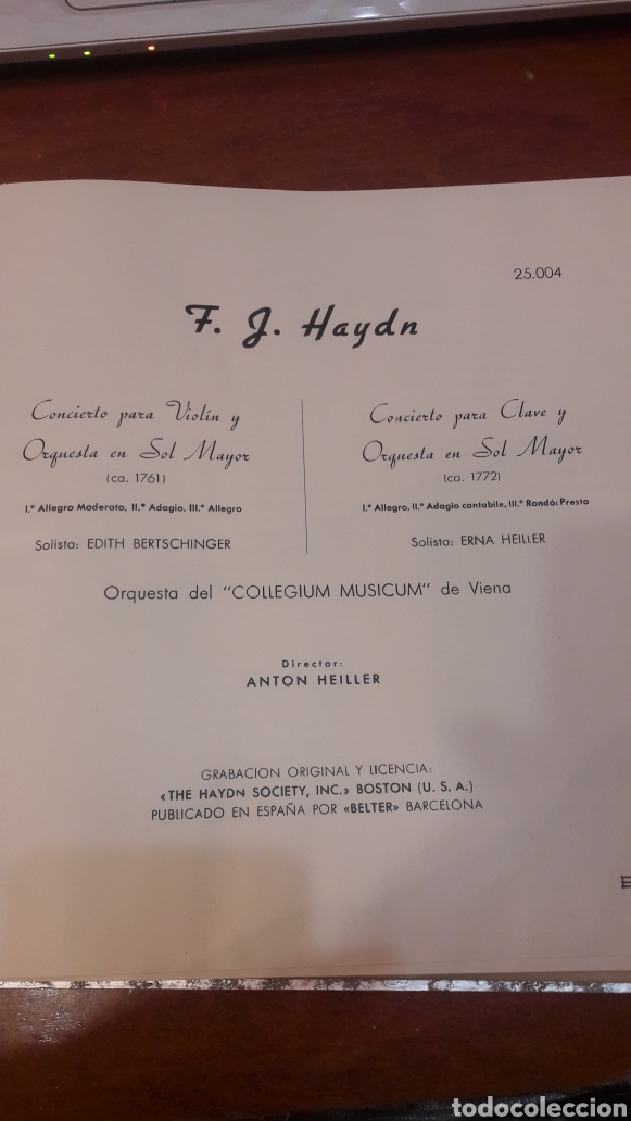 Discos de pizarra: F.J.haydn anton heiller belter 25004 - Foto 2