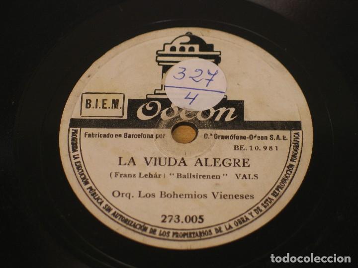Discos de pizarra: Orquesta Los Bohemios Vieneses - El Baron Gitano / La Viuda Alegre - Odeon 273.005 - Foto 2