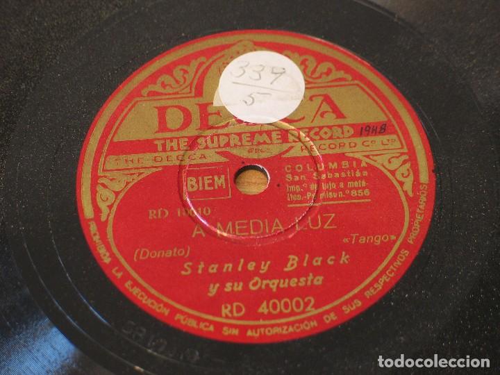 Discos de pizarra: Stanley Black - A Media Luz / Condena - Decca RD 40002 - Foto 1
