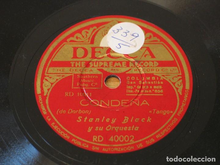 Discos de pizarra: Stanley Black - A Media Luz / Condena - Decca RD 40002 - Foto 2