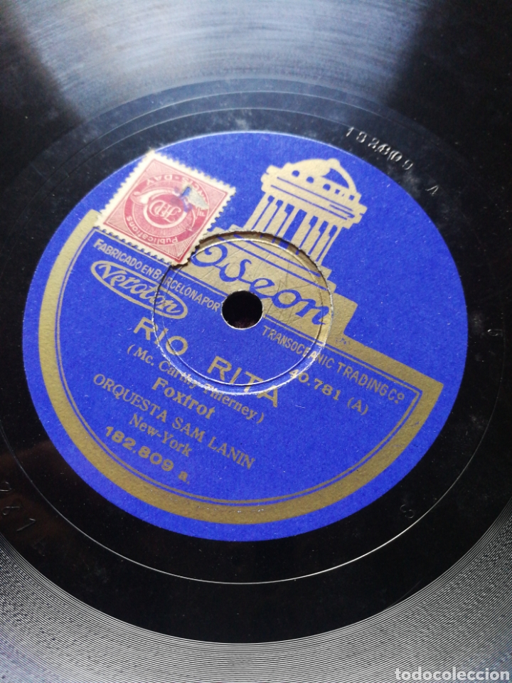 Discos de pizarra: DISCO ODEON- RIO RITA (ORQUESTA SAM LANIN), NEW YORK. - Foto 2