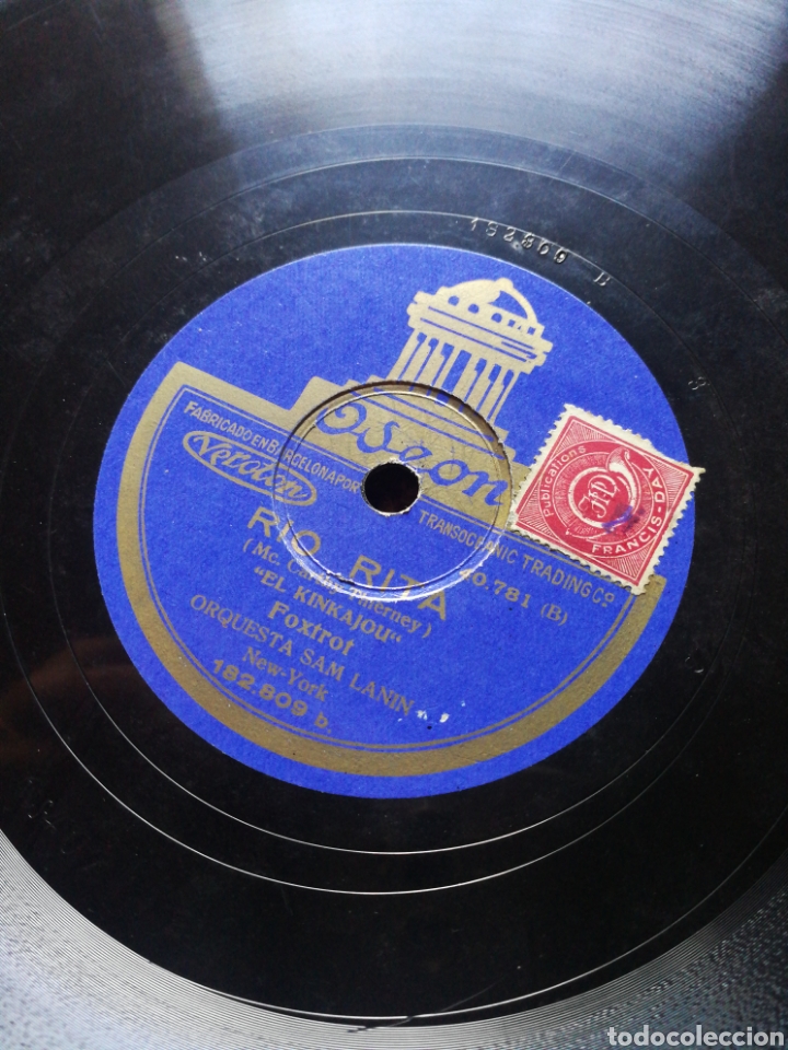 Discos de pizarra: DISCO ODEON- RIO RITA (ORQUESTA SAM LANIN), NEW YORK. - Foto 3