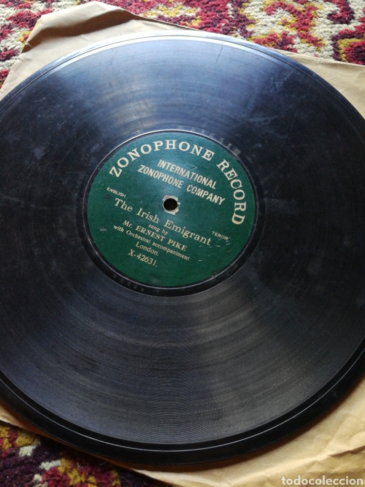 Discos de pizarra: DISCO GRAM&Oacute;FONO ZONOPHONE RECORD- THE IRISH EMIGRANT, (ERNEST PIKE). - Foto 5