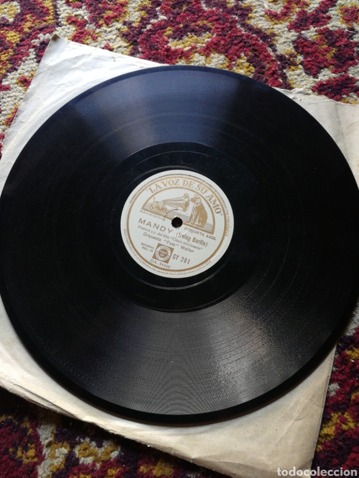 Discos de pizarra: DISCO LA VOZ DE SU AMO- MANDY/ TU CABEZA EN MI HOMBRO. - Foto 1