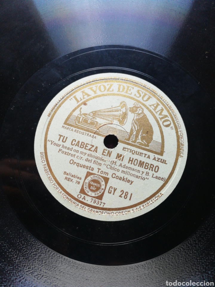 Discos de pizarra: DISCO LA VOZ DE SU AMO- MANDY/ TU CABEZA EN MI HOMBRO. - Foto 3