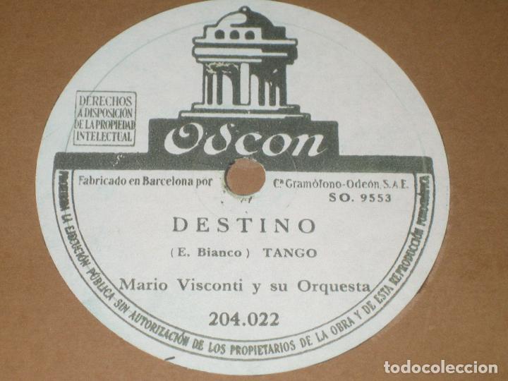 Discos de pizarra: MARIO VISCONTI - DESTINO - EN TUS LABIOS DE ROSA - Foto 1