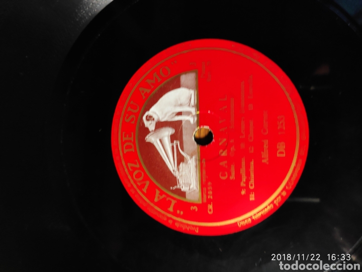 Discos de pizarra: Disco pizarra. Alfred cortot. Carnaval - Foto 2