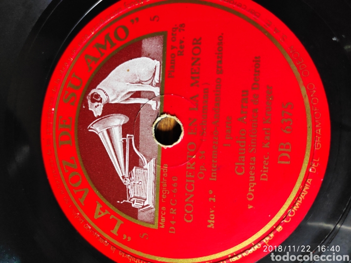 Discos de pizarra: Disco pizarra. Claudio Arrau. - Foto 1