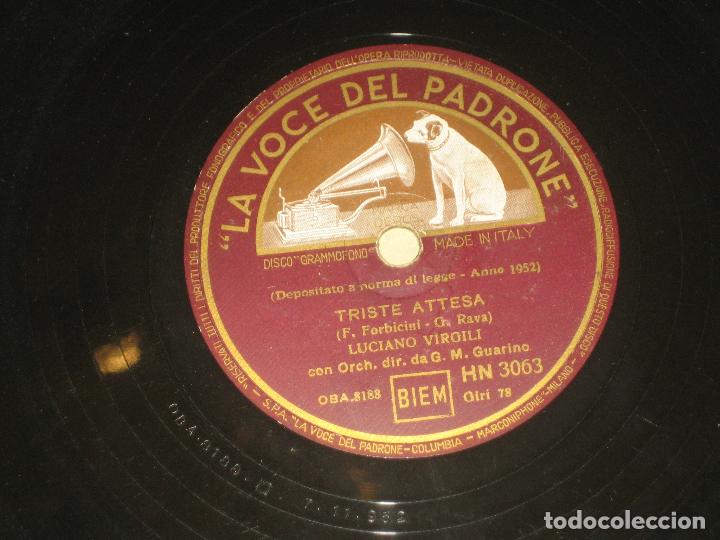 Discos de pizarra: LUCIANO VIRGILI - TRISTE ATTESA - ANEMA E CORE - Foto 1