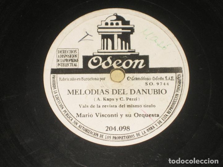Discos de pizarra: MARIO VISCONTI - MELODIAS DEL DANUBIO - ADIOS AMOR - Foto 1