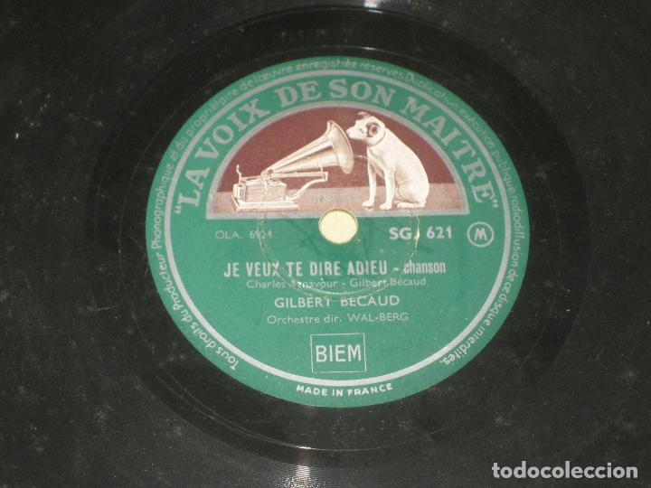 Discos de pizarra: GILBERT BECAUD - JE VEUX TE DIRE ADIEU - QUE TOI - Foto 1