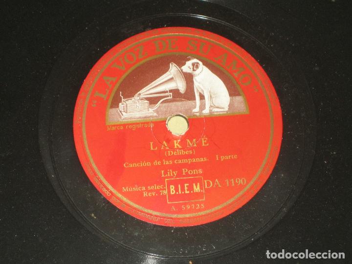 Discos de pizarra: LILY PONS - CANCION DE LAS CAMPANAS - Foto 1