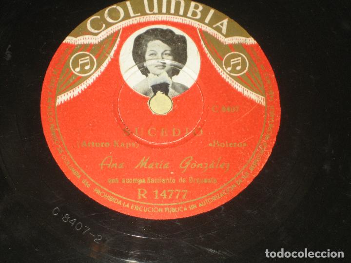 Discos de pizarra: ANA MARIA GONZALEZ - NI&Ntilde;A ISABEL - SUCEDIO - Foto 1