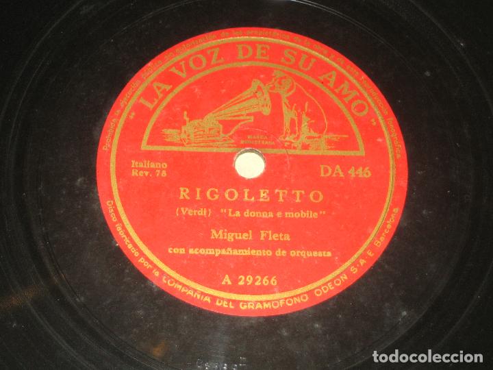 Discos de pizarra: MIGUEL FLETA - RIGOLETTO - TOSCA - Foto 1