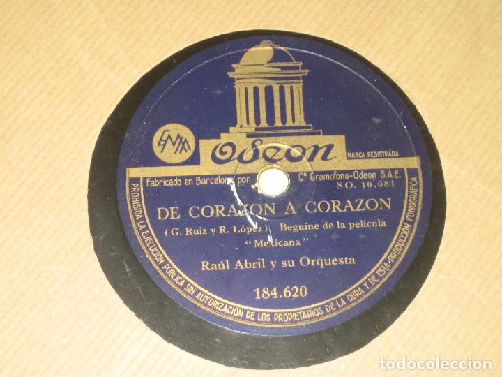 Discos de pizarra: RAUL ABRIL - DE CORAZON A CORAZON - NUESTRO AMOR - Foto 1