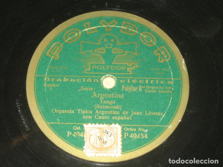 Discos de pizarra: JUAN LLOSSAS - ARGENTINA - SU MANO BESO YO - Foto 1