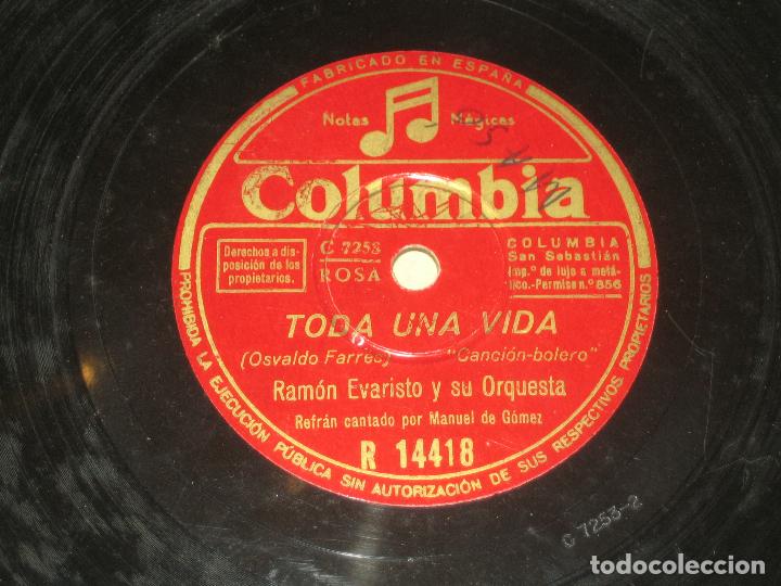 Discos de pizarra: RAMON EVARISTO - TODA UNA VIDA - NO HAY DE QUE - Foto 1