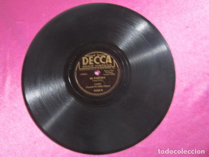 Discos de pizarra: POBRE GITANA Y MI PARTIDA CANTA EDDIE GOMEZ  BOLEROS  PIZARRA. - Foto 1