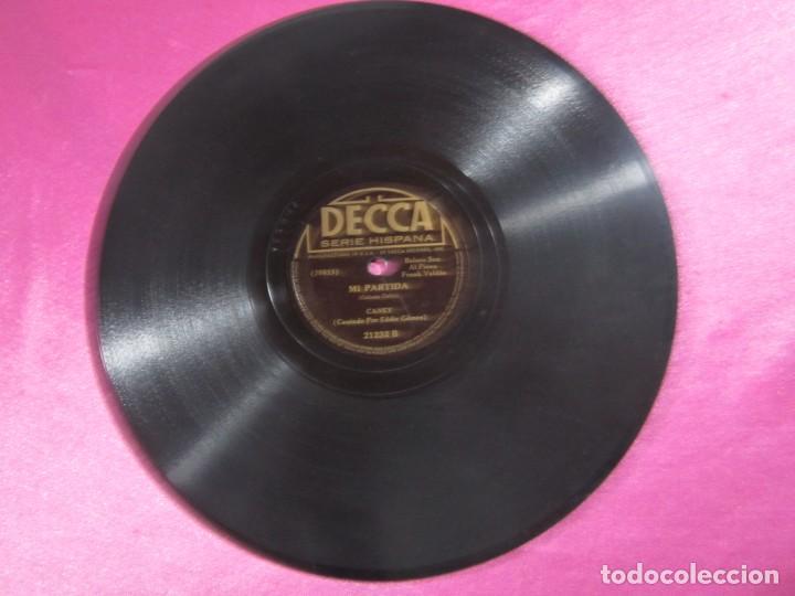 Discos de pizarra: POBRE GITANA Y MI PARTIDA CANTA EDDIE GOMEZ  BOLEROS  PIZARRA. - Foto 2