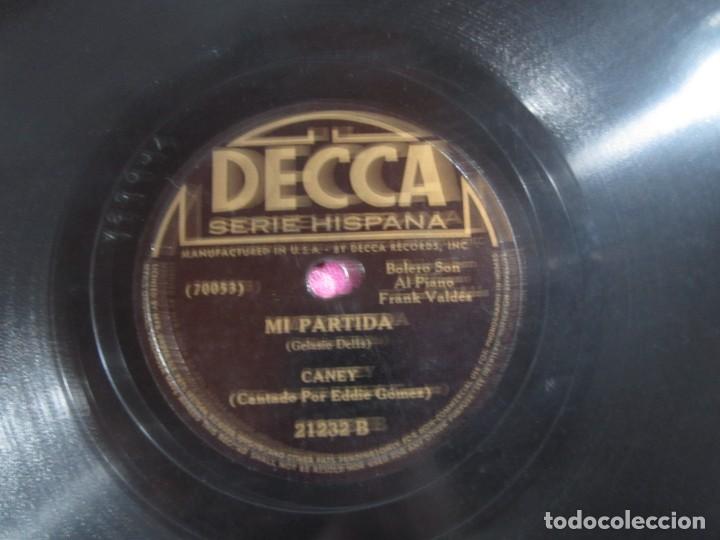 Discos de pizarra: POBRE GITANA Y MI PARTIDA CANTA EDDIE GOMEZ  BOLEROS  PIZARRA. - Foto 3