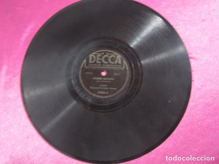 Discos de pizarra: POBRE GITANA Y MI PARTIDA CANTA EDDIE GOMEZ  BOLEROS  PIZARRA. - Foto 4