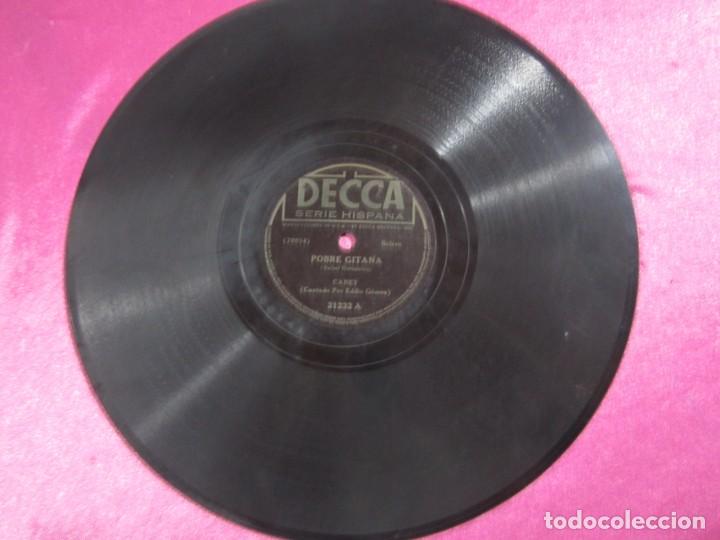 Discos de pizarra: POBRE GITANA Y MI PARTIDA CANTA EDDIE GOMEZ  BOLEROS  PIZARRA. - Foto 5