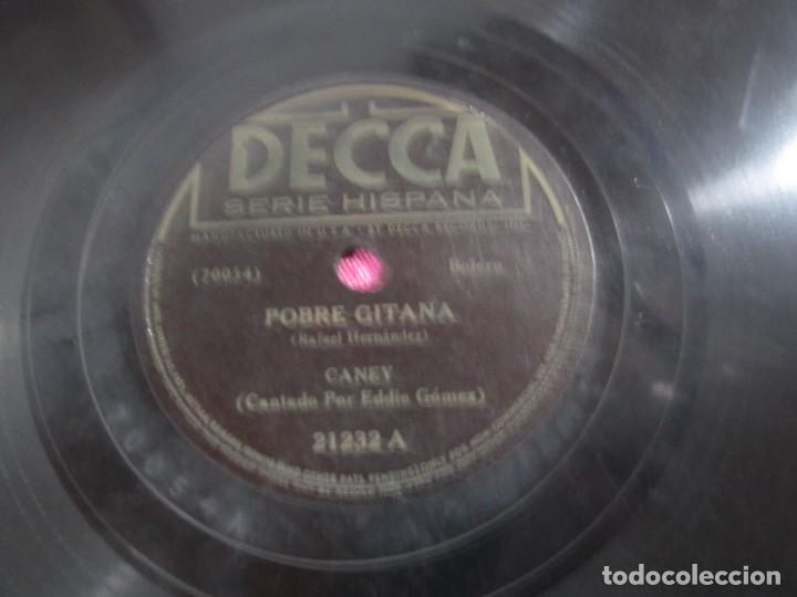 Discos de pizarra: POBRE GITANA Y MI PARTIDA CANTA EDDIE GOMEZ  BOLEROS  PIZARRA. - Foto 6