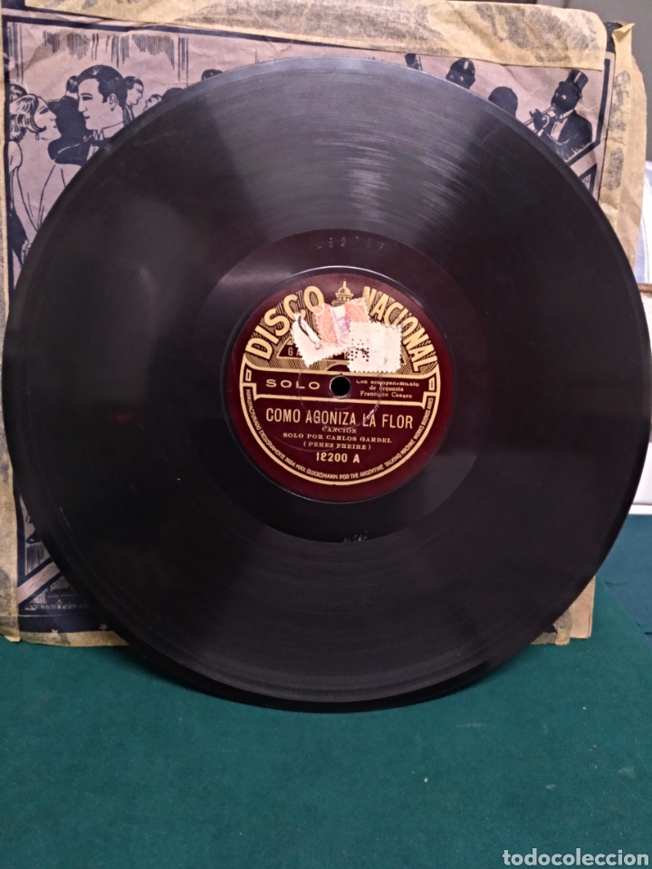 Discos de pizarra: Gardel como agoniza la flor/la gar&ccedil;oniere - Foto 1