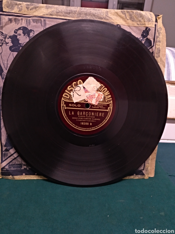 Discos de pizarra: Gardel como agoniza la flor/la gar&ccedil;oniere - Foto 2