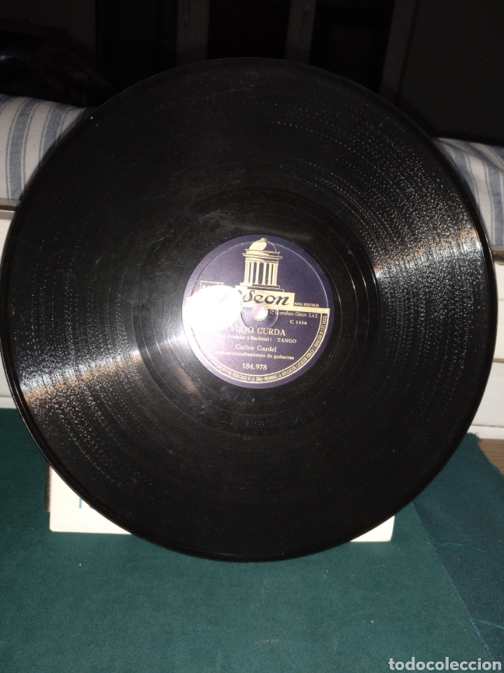 Discos de pizarra: Gardel viejo curda/cartas viejas - Foto 1