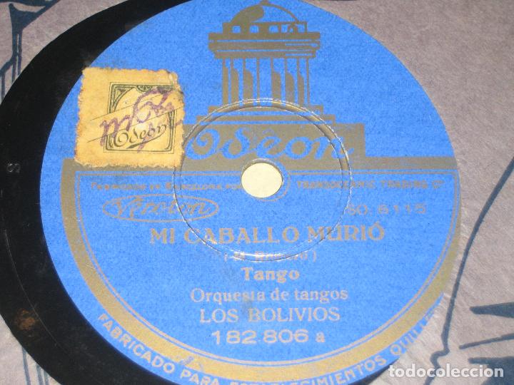 Discos de pizarra: LOS BOLIVIOS - MI CABALLO MURIO - T.B.C. - Foto 1