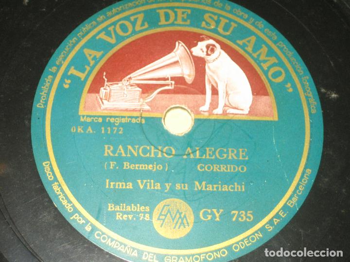 Discos de pizarra: IRMA VILA - RANCHO ALEGRE - LA LLORONA - Foto 1
