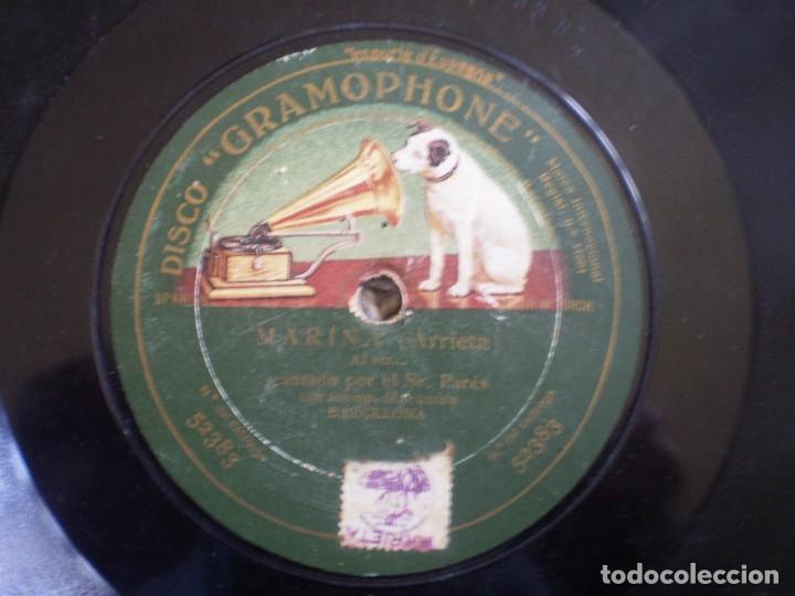Discos de pizarra: DISCO PIZARRA. MARINA POR SR. PARES + MARINA POR SR. BEZARES.