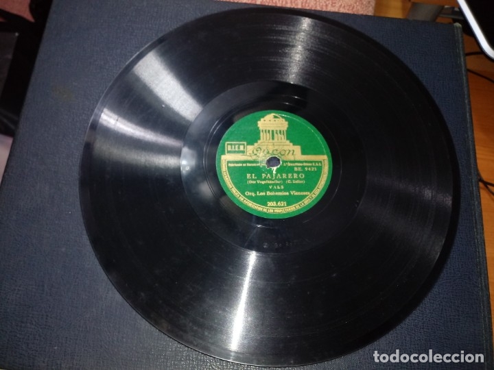 Discos de pizarra: GRAN ORQUESTA ODEON EL Pajarero DISCO DE PIZARRA ODEON 10 PULGADAS Olas del Danubio - Foto 2