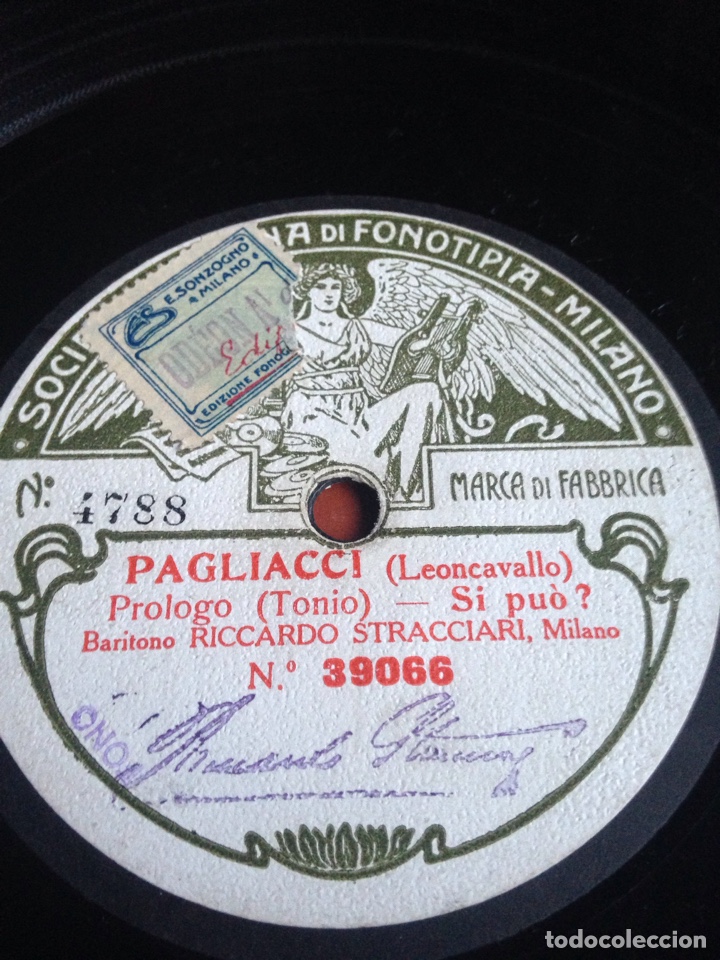 Discos de pizarra: Pagliaci leoncavallo pr&oacute;logo tonio - Foto 1