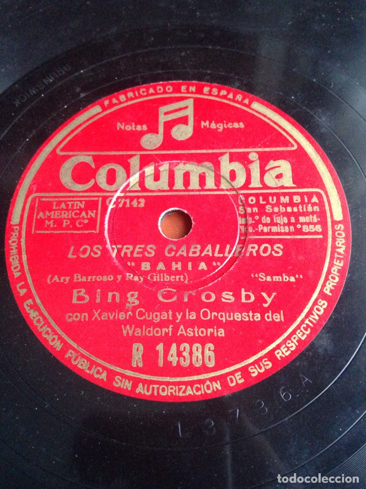 Discos de pizarra: Los tres caballeros bing crosby - Foto 1