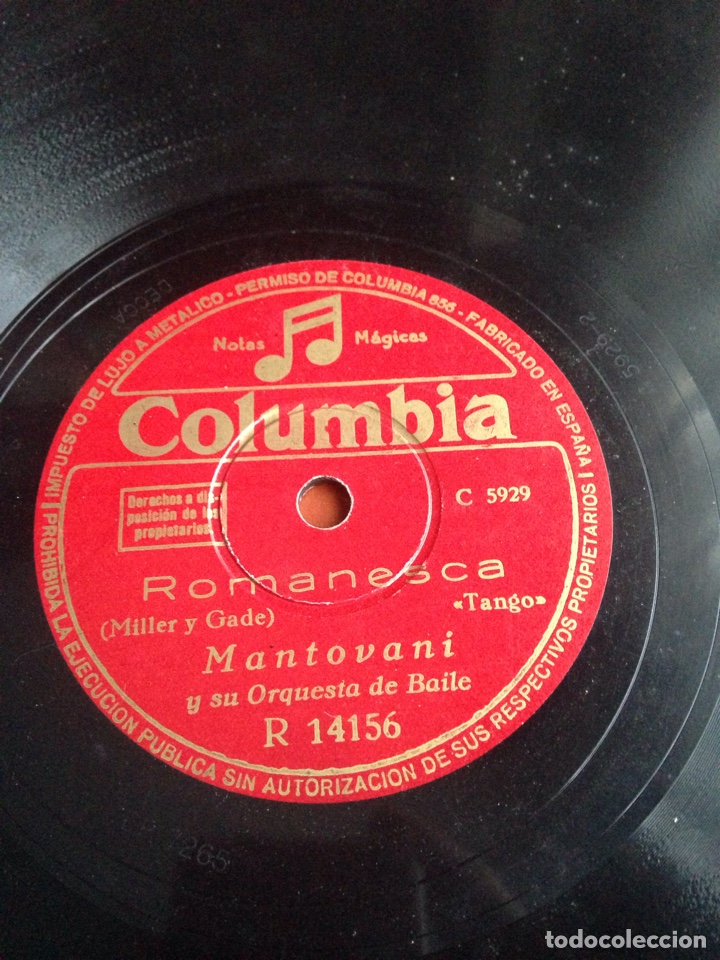 Discos de pizarra: Romanesca tango mantovani - Foto 1
