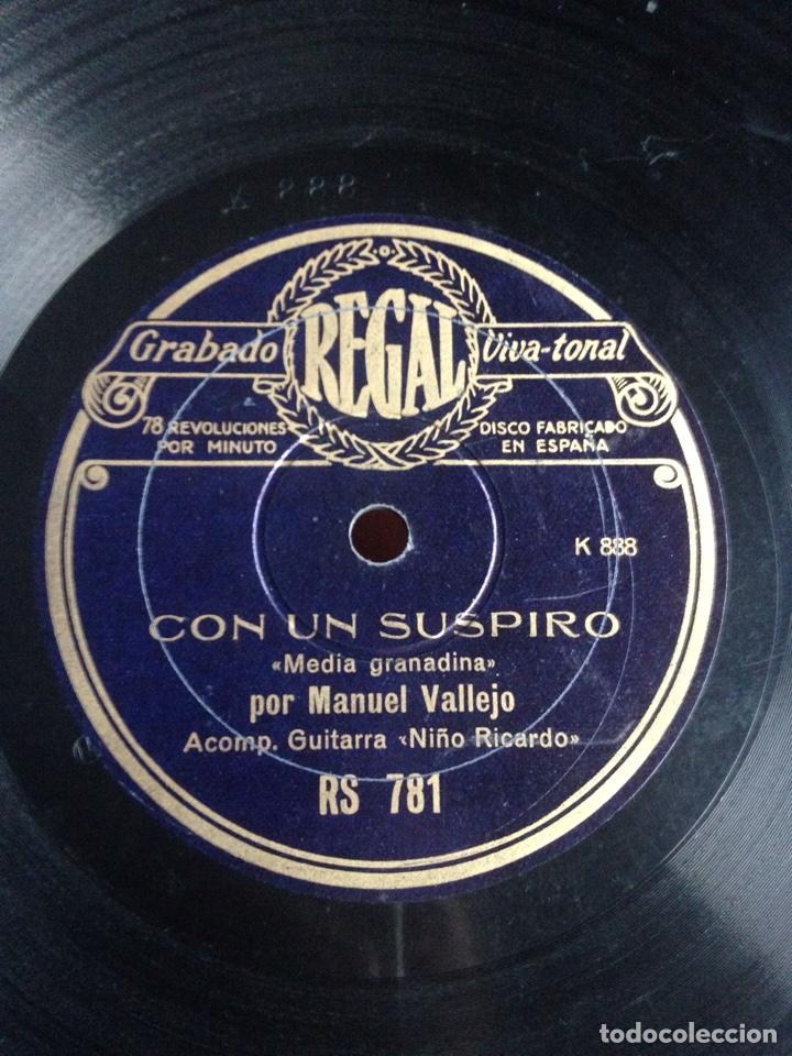 Discos de pizarra: Con un suspiro Manuel Vallejo - Foto 1